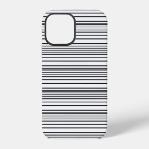 Zachte zwarte witte strepen iPhone 12 hoesje