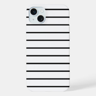 Zachte zwarte witte strepen iPhone 15 plus case