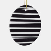 Zachte zwarte witte strepen keramisch ornament (Rechts)