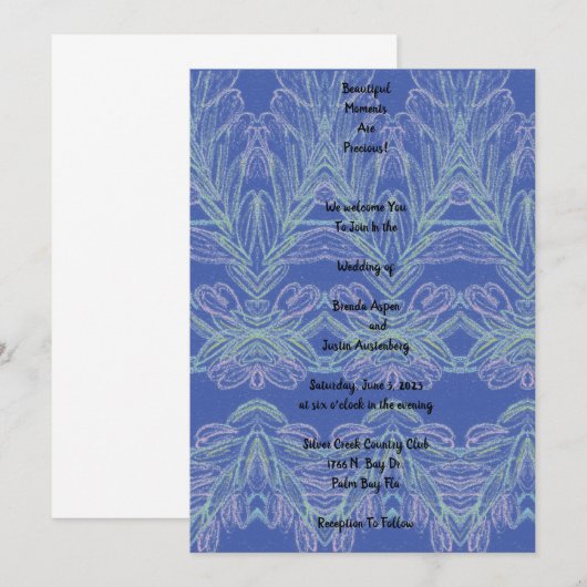 Zachte Zwemelen Blauwe Momenten Kaart (Voorkant / Achterkant)