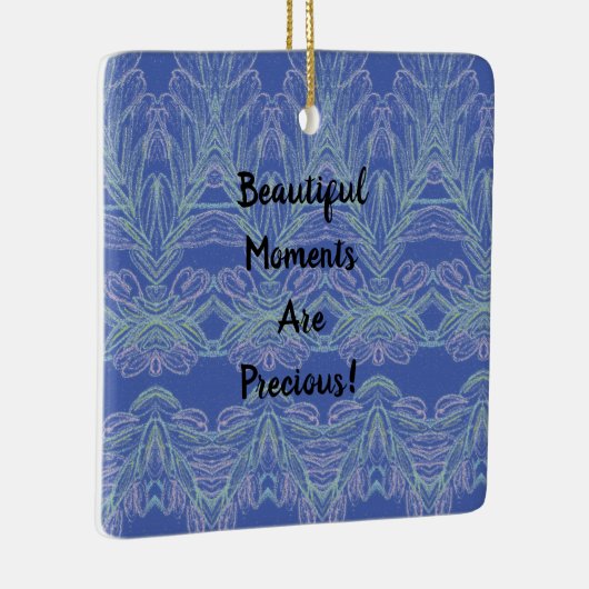 Zachte Zwemelen Blauwe Momenten Keramisch Ornament (Rechts)