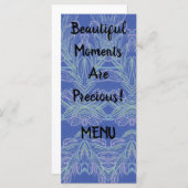 Zachte Zwemelen Blauwe Momenten Menu (Voorkant / Achterkant)