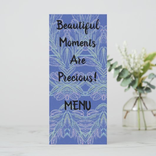 Zachte Zwemelen Blauwe Momenten Menu (Staand voorkant)