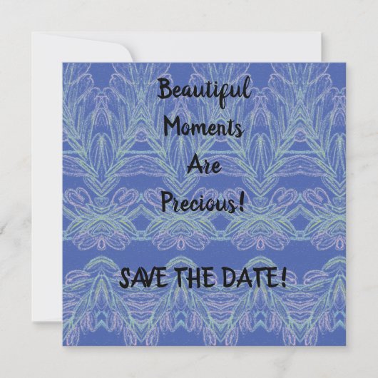 Zachte Zwemelen Blauwe Momenten Save The Date (Voorkant)