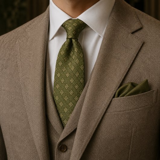 Zachtegrene Estate Jacquard Das | Luxe Oude Rijkdo