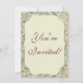 Zachtegroen antieke William Morris Kamperfoelie Kaart