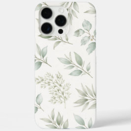 Zachtegroen botanisch bladpatroon iPhone 16 pro max hoesje