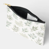 Zachtegroen botanisch bladpatroon etui (Open)