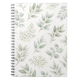 Zachtegroen botanisch bladpatroon notitieboek