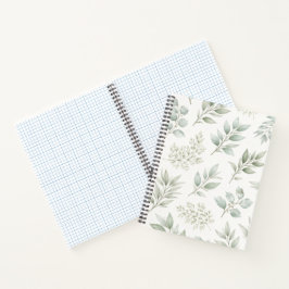 Zachtegroen botanisch bladpatroon notitieboek