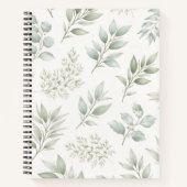 Zachtegroen botanisch bladpatroon notitieboek (Voorkant)