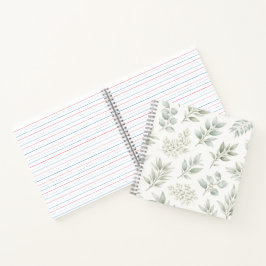 Zachtegroen botanisch bladpatroon notitieboek