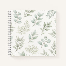 Zachtegroen botanisch bladpatroon notitieboek