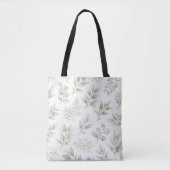 Zachtegroen botanisch bladpatroon tote bag (Voorkant)