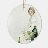 Zachtegroen Portret Ornament (Links)