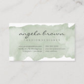 Zachtegroen Schilderij Abstracte Kwast Aquarel Visitekaartje (Achterkant)