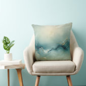 Zachtegroen Turkoois Blauw Champagne Abstract Ocea Kussen (Stoel)