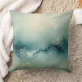 Zachtegroen Turkoois Blauw Champagne Abstract Ocea Kussen (Deken)