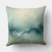 Zachtegroen Turkoois Blauw Champagne Abstract Ocea Kussen (Achterkant)