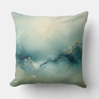 Zachtegroen Turkoois Blauw Champagne Abstract Ocea Kussen