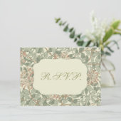 Zachtegroen vintage William Morris kamperfoelie Kaart (Staand voorkant)