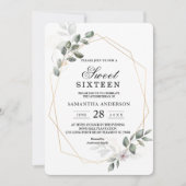 Zachtegroene Aquarelbladlijst & Bloem Kaart (Voorkant)