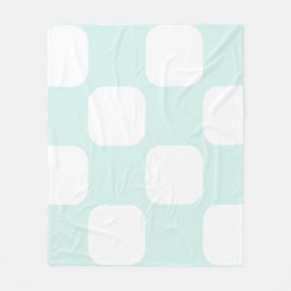 Zachtegroene pastel & witte vierkante patroon fleece deken