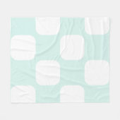 Zachtegroene pastel & witte vierkante patroon fleece deken (Voorkant (Horizontaal))