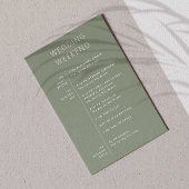 Zachtegroene saliegroene huwelijksbegroeting. Week Kaart