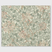 Zachtegroene vintage William Morris kamperfoelie Cadeaupapier (Vlak)