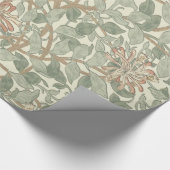Zachtegroene vintage William Morris kamperfoelie Cadeaupapier (Hoek)