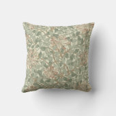 Zachtegroene vintage William Morris kamperfoelie Kussen (Achterkant)