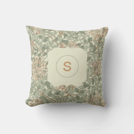 Zachtegroene vintage William Morris kamperfoelie Kussen