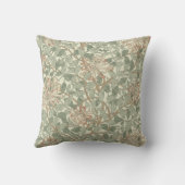 Zachtegroene vintage William Morris kamperfoelie Kussen (Achterkant)