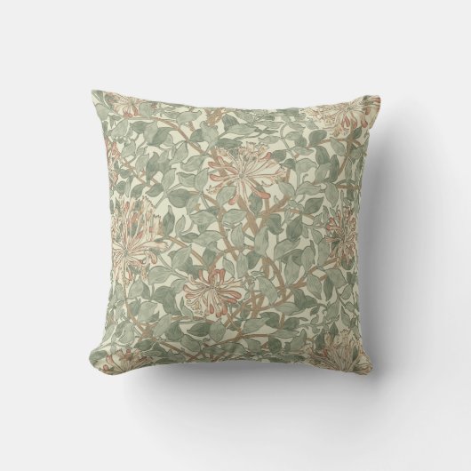 Zachtegroene vintage William Morris kamperfoelie Kussen (Voorkant)