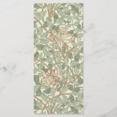 Zachtegroene vintage William Morris kamperfoelie Menu (Achterkant)