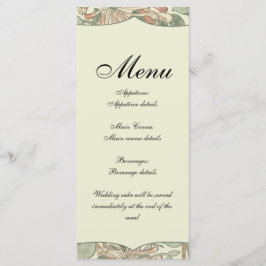 Zachtegroene vintage William Morris kamperfoelie Menu