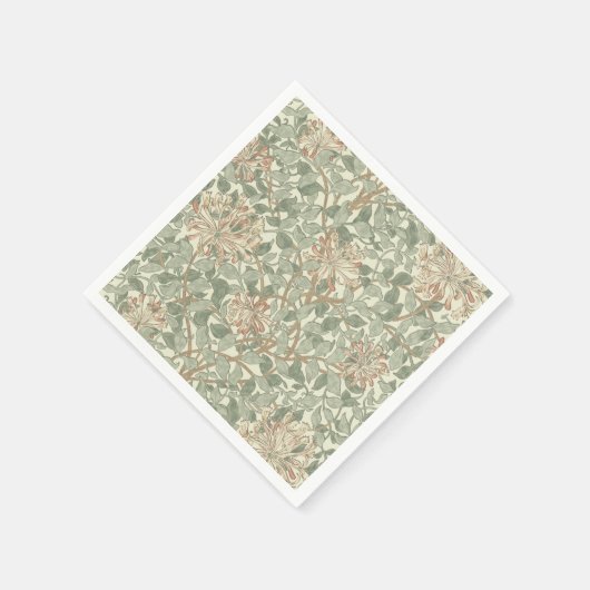 Zachtegroene vintage William Morris kamperfoelie Servet (Hoek)