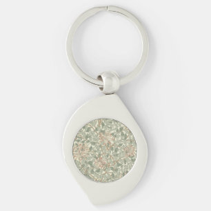 Zachtegroene vintage William Morris kamperfoelie Sleutelhanger