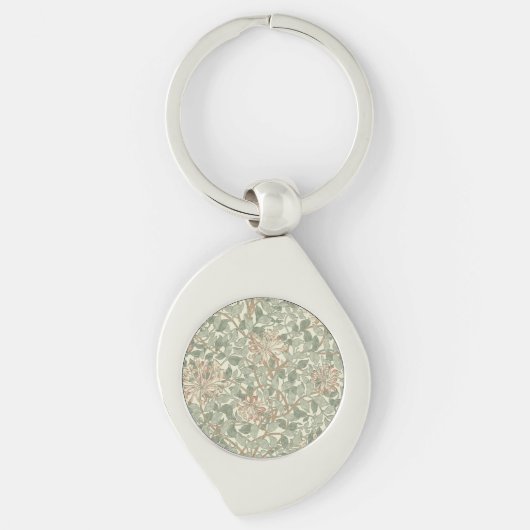 Zachtegroene vintage William Morris kamperfoelie Sleutelhanger (Voorkant)