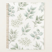 Zachtegron botanisch bladpatroon  planner (Voorkant)