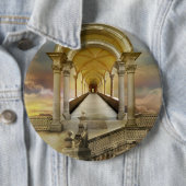 Zachten in hemels ronde button 6,0 cm (In situ)