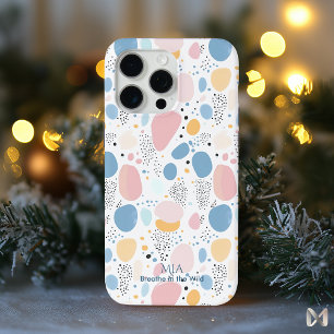 Zachter Abstract Pastel Kiezelpatroon iPhone 15 Pro Max Hoesje