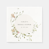 Zachter blozende weide bloemenslingers bruiloftsbo servet (Voorkant)