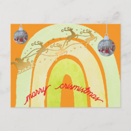 Zachter Eenvoudig Grappig Schattig Kerstklok Briefkaart