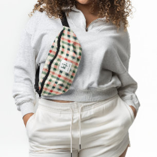 Zachter Evergreen Gingham Monogram Heuptasje