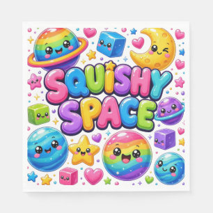 Zachter Kleurrijke Kawaii Planeten Sterren Kosmos Servet