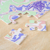 Zachter Pastel Funky Boho Retro Abstract Marmer Legpuzzel (Zijkant)