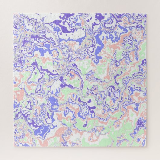 Zachter Pastel Funky Boho Retro Abstract Marmer Legpuzzel (Verticaal)