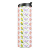 Zachter Pastel Wilde Bloem Botanisch Patroon Therm Thermosbeker (Gedraaid links)